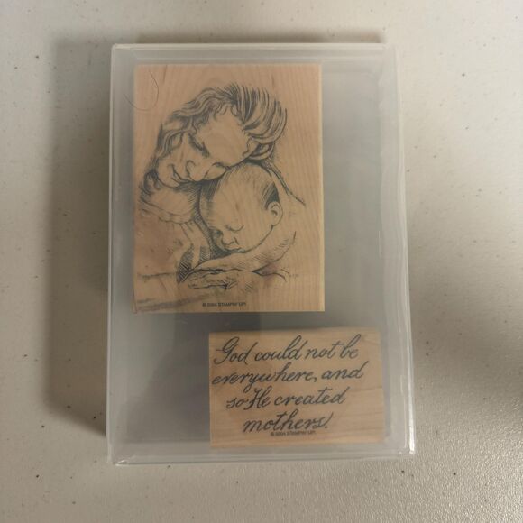 Stampin Up! Maternal Instincts Rubber Set Mothers Day Baby Announcement Card Art - Picture 2 of 6